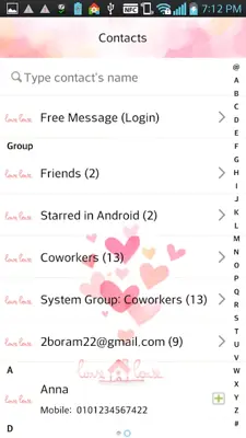 GO SMS LoveLove Theme android App screenshot 1