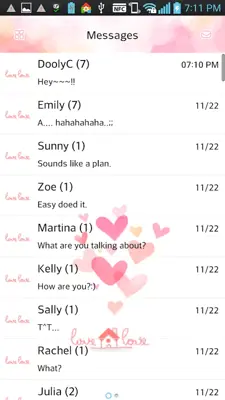 GO SMS LoveLove Theme android App screenshot 3